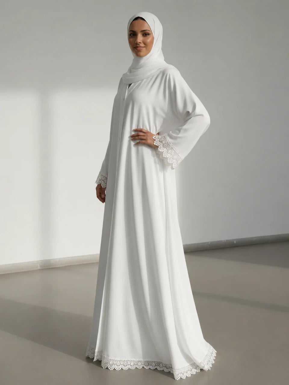 Ayra Grace White Abaya