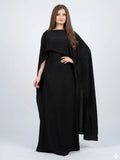 Black Silk Cape Shawl Maxi