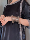 Black Ziya Pure Silk 3 Piece Suit