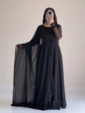 Black Georgette Anarkali Frock Set