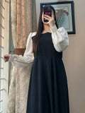 Black and White Pret Solid Maxi Frock