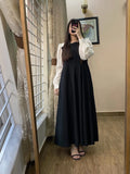 Black and White Pret Solid Maxi Frock
