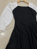 Black and White Pret Solid Maxi Frock