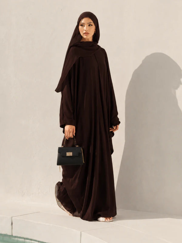 Chocolate Brown Abaya with Stoller