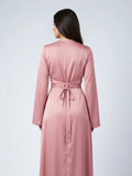 Duty Pink Silk Adjustable Bodycon Maxi Dress