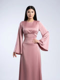 Duty Pink Silk Adjustable Bodycon Maxi Dress