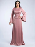 Duty Pink Silk Adjustable Bodycon Maxi Dress