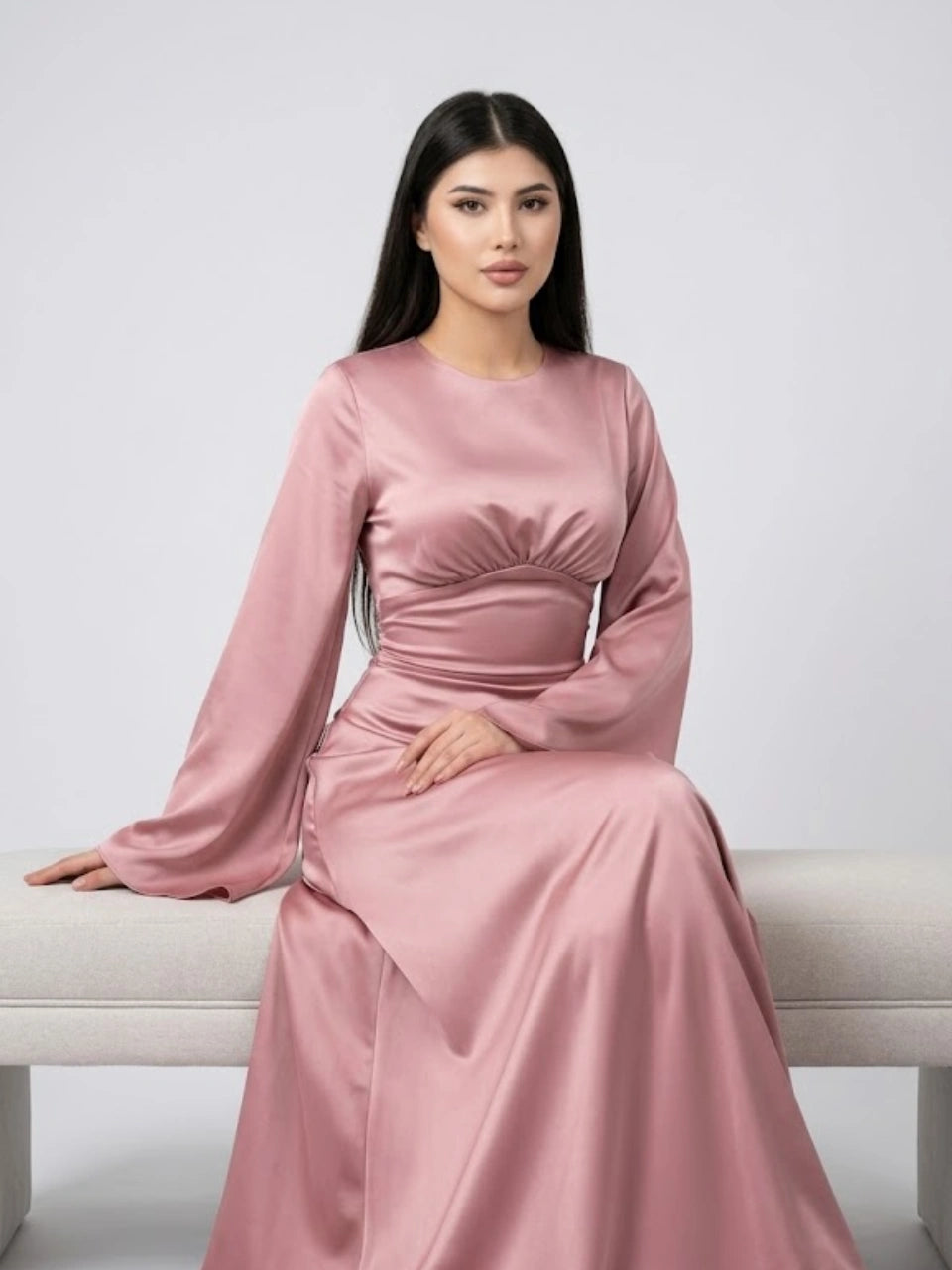 Duty Pink Silk Adjustable Bodycon Maxi Dress