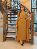 Golden Silk Cape Shawl Maxi
