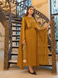 Golden Silk Cape Shawl Maxi