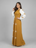 Golden Yellow Ribbon Bow Charm Maxi Dress