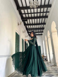 Green Georgette Anarkali Frock Set