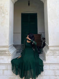 Green Georgette Anarkali Frock Set