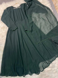 Green Georgette Anarkali Frock Set