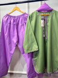 Matcha Bloom Cotton Farshi Suit