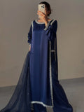Navy Blue Ziya Pure Silk 3 Piece Suit