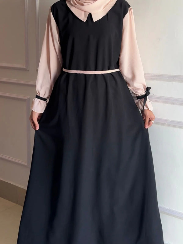 Noir Grace Abaya with Stoller