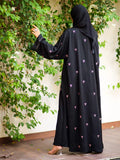 Pink Bow Embroidered Abaya