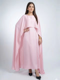 Pink Silk Cape Shawl Maxi