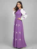 Purple Ribbon Bow Charm Maxi Dress