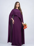 Purple Silk Cape Shawl Maxi