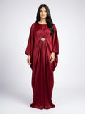 Red Emerald Pure Silk Kaftan Gown