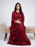 Red Emerald Pure Silk Kaftan Gown