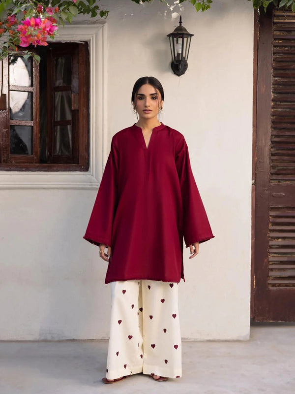 Hania Aamir Red Heart Printed Co-Ord Set