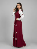 Red Ribbon Bow Charm Maxi Dress