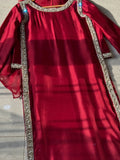 Red Ziya Pure Silk 3 Piece Suit