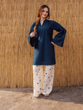 Hania Aamir Teal Heart Printed Co-Ord Set