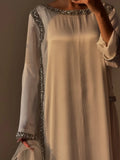 White Ziya Pure Silk 3 Piece Suit