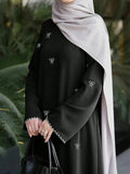 White Bow Embroidered Abaya